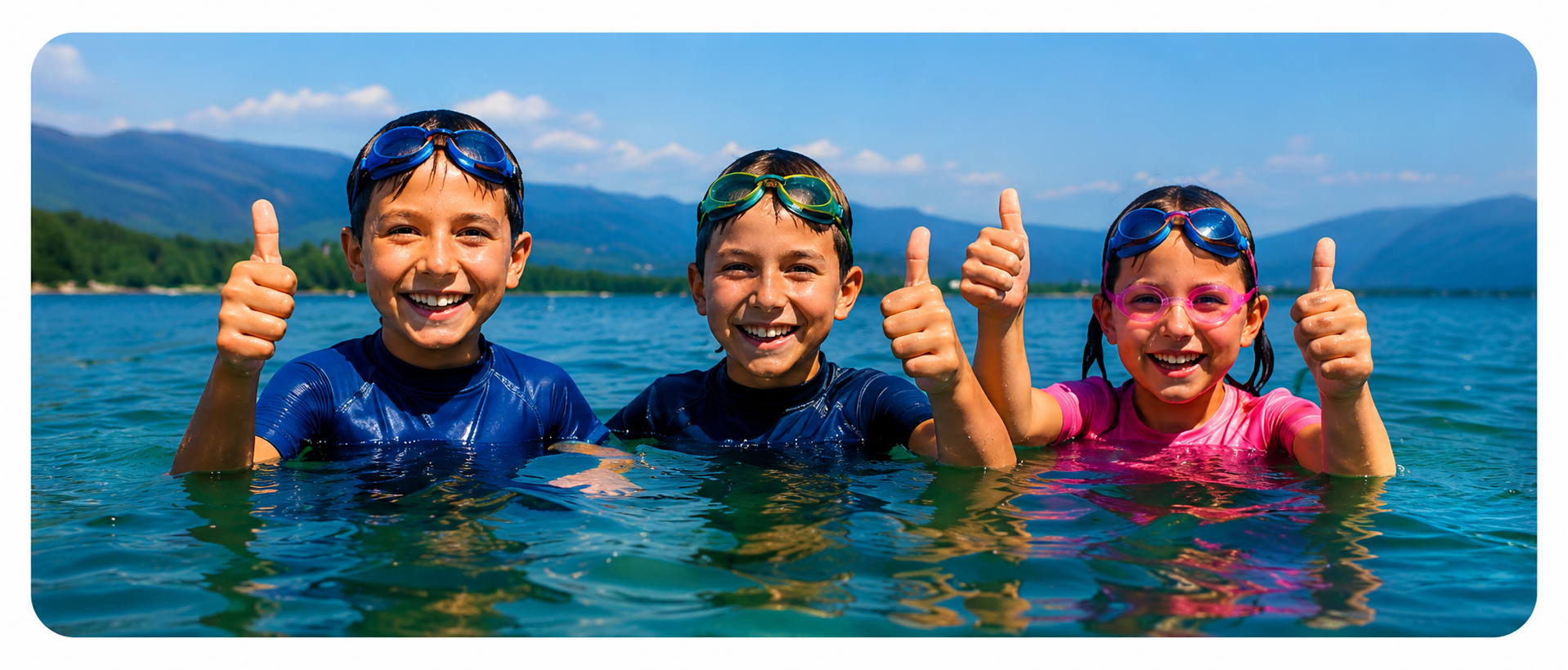 Cours de natation au lac